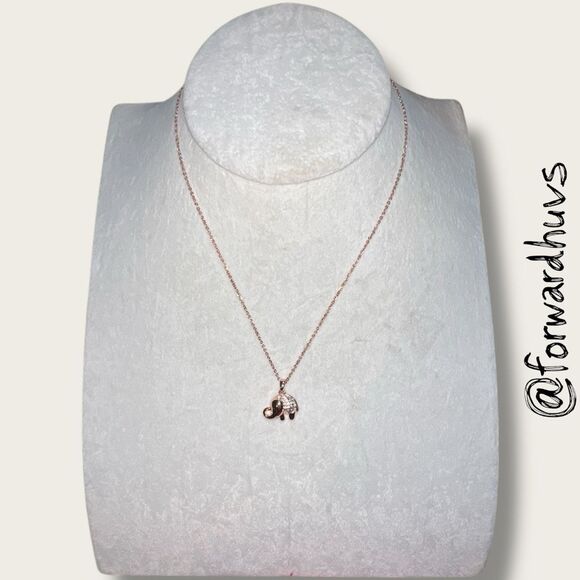 Bundle Sale 3 for $15 | Rose Gold-Tone Elephant 16” Necklace - Picture 1 of 10